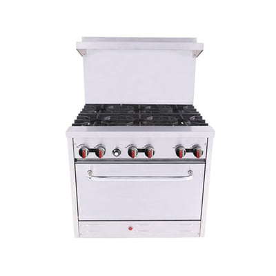 Bakemax BAS36O 36″ Natural Gas Range With 6 Open Burner
