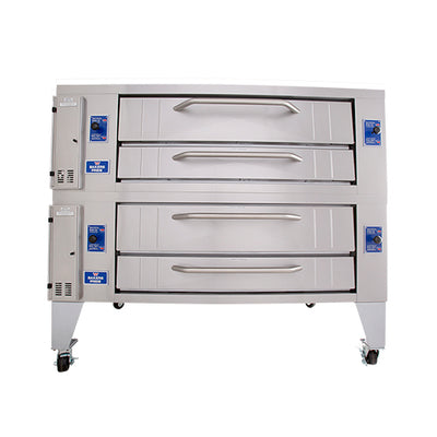 Bakers Pride Y-602 78" Double Deck Natural Gas Pizza Deck Oven