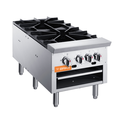 Brika BSP-18D-LP Propane Gas Double Burner Stock Pot Range