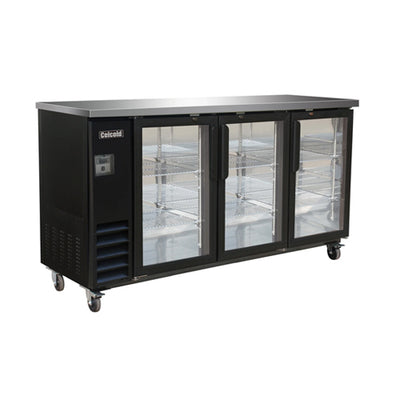 Celcold CBB72G 72″ 2 Door Glass Back Bar Refrigerator