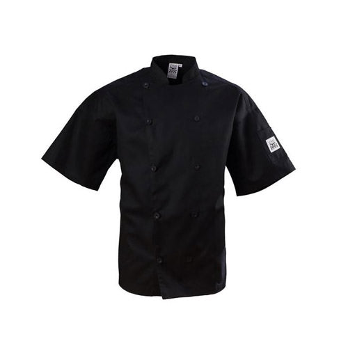Chef Revival J109BK-2XL Basic Black Short Sleeve Double-Breasted Chef Coat - Double Extra Large