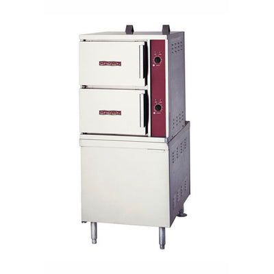 Crown GCX-10-24 10 Pan Natural Gas Convection Steamer on Cabinet Base