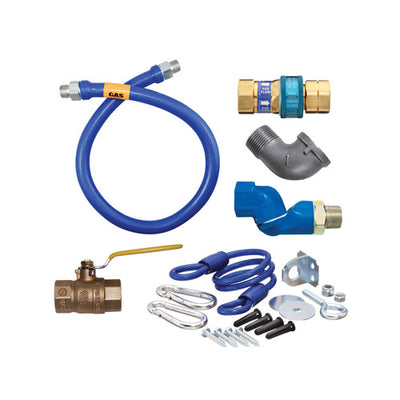 Dormont 1675KITS72 72" Stainless Steel Gas Connector 3/4" With Elbow, Restraining Cable, SnapFast® and Fast Swivel MAX®