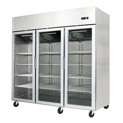 EFI C3-78GDSVC 78" 3 Swing Door Glass Refrigerator Merchandiser