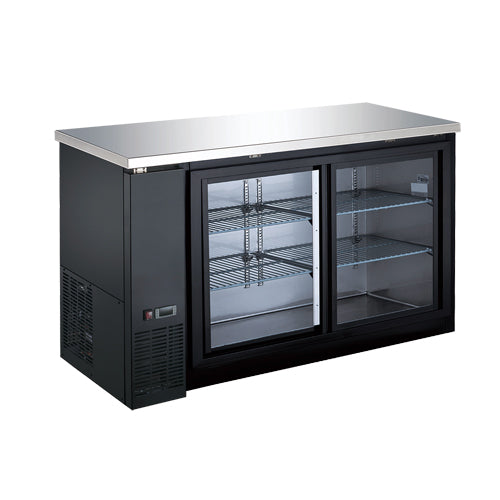 EFI CBBGDS2-48CC 48" 2 Sliding Door Glass Back Bar Refrigerator