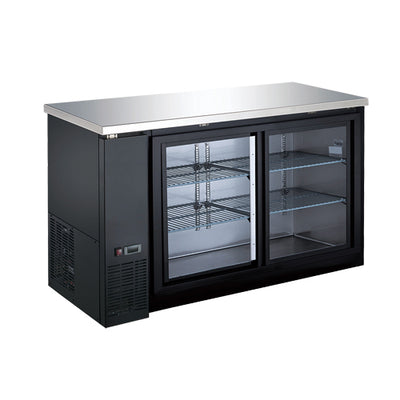 EFI CBBGDS2-48CC 48" 2 Sliding Door Glass Back Bar Refrigerator