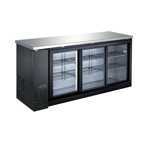 EFI CBBGDS3-72CC 72" 3 Sliding Door Glass Back Bar Refrigerator