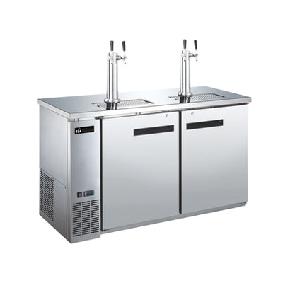 EFI CBBSDD2-60CC 60" Stainless Steel Beer Dispenser Refrigerator With Double Tab Tower