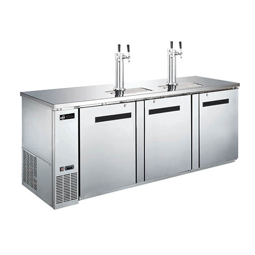 EFI CBBSDD3-72CC 72" Stainless Steel Beer Dispenser Refrigerator With Double Tab Tower