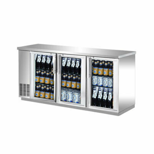 EFI CBBSGD3-72CC 72″ 3 Door Glass Stainless Back Bar Refrigerator