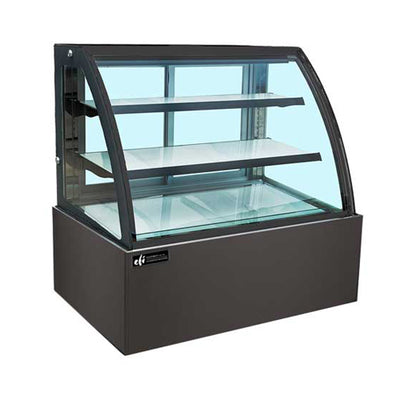 EFI CGCM-7147 71" Curved Glass Floor Refrigerated Bakery Case
