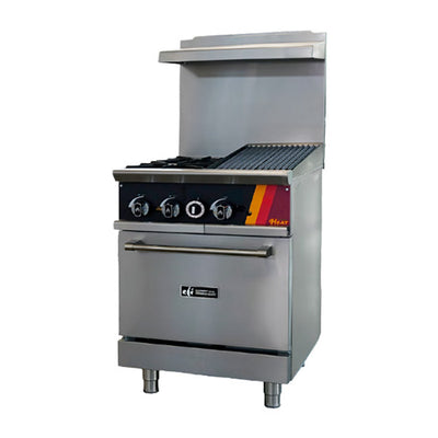 EFI HRG24-12CH-2B-N 24″ Natural Gas Range With 12″ Charbroiler and 2 Burners