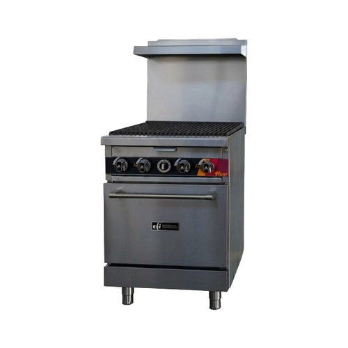 EFI HRG24-24CH-N 24″ Natural Gas Range With 24″ Charbroiler