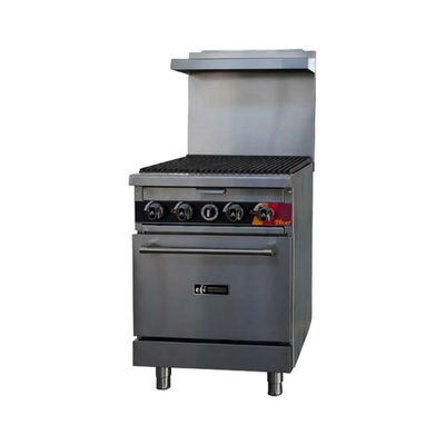 EFI HRG24-24CH-N 24″ Natural Gas Range With 24″ Charbroiler