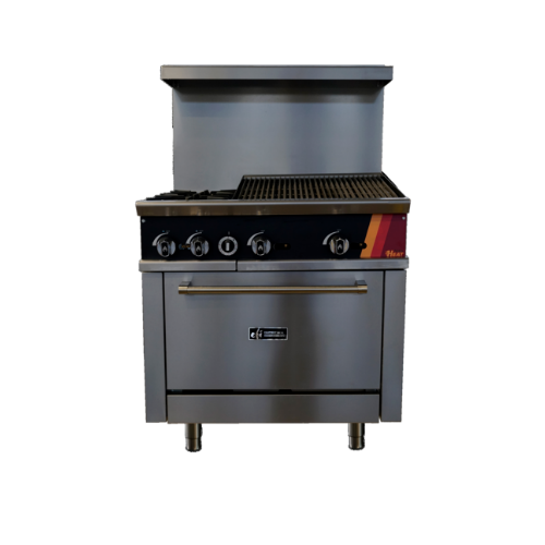 EFI HRG36-24CH-2B-N 36″ Natural Gas Range With 24″ Charbroiler And 2 Burners