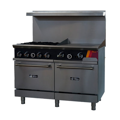 EFI HRG48-24GT-4B-P 48″ Propane Gas Range With 24″ Thermostatic Griddle And 4 Burners