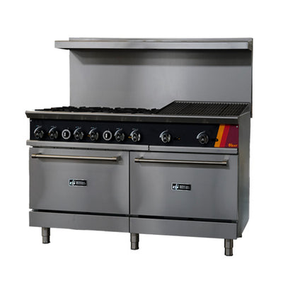 EFI HRG60-24CH-6B-N 60″ Natural Gas Range With 24″ Charbroiler And 6 Burners