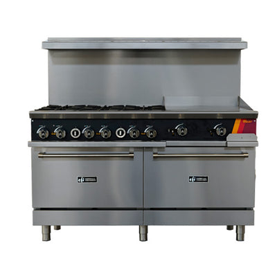 EFI HRG60-24GT-6B-P 60″ Propane Gas Range With 24″ Thermostatic Griddle And 6 Burners