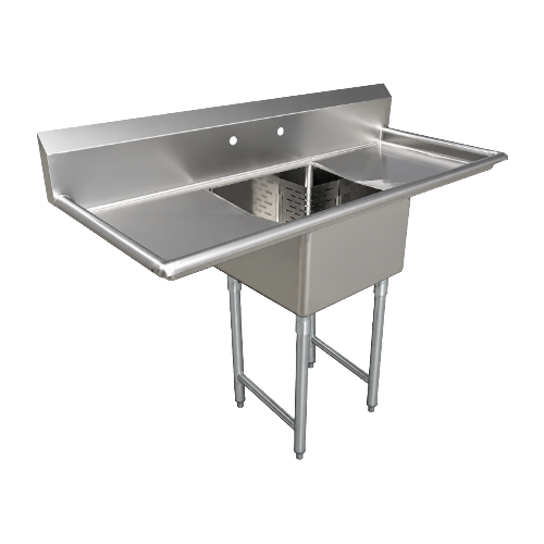 EFI SI818-1B 18" X 18" Corner Drain One Compartment Sink With Two Drain Boards