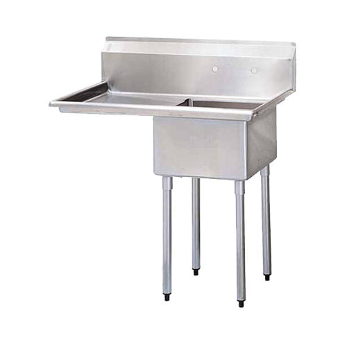 EFI SI821-1LC 18″ x 21″ x 14″ Center Drain One Compartment Sink With Left Drain Board