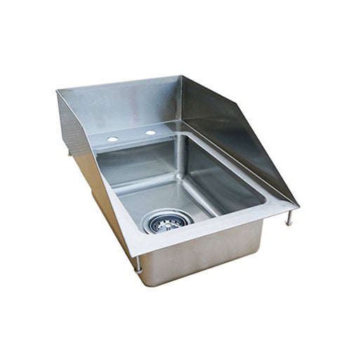 EFI SIHD819-5-S 13" x 19" Single Deck Mounted Drop-In Sink With Splash Guard- 5" Deep
