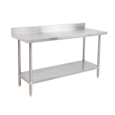 EFI TB2424 24" x 24" 18 Gauge Stainless Steel Work Table With 4" Back Splash