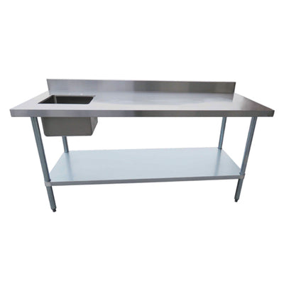 EFI TTUBL3096-B 96" Work Table With Left Sink & Back Splash