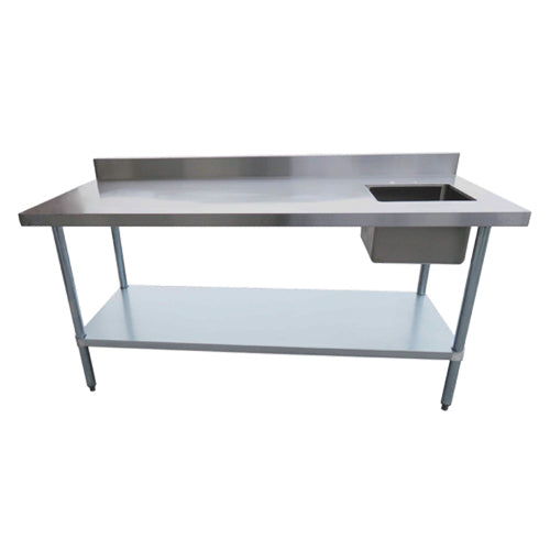 EFI TTUBR2484-B 84" Work Table With Right Sink & Back Splash