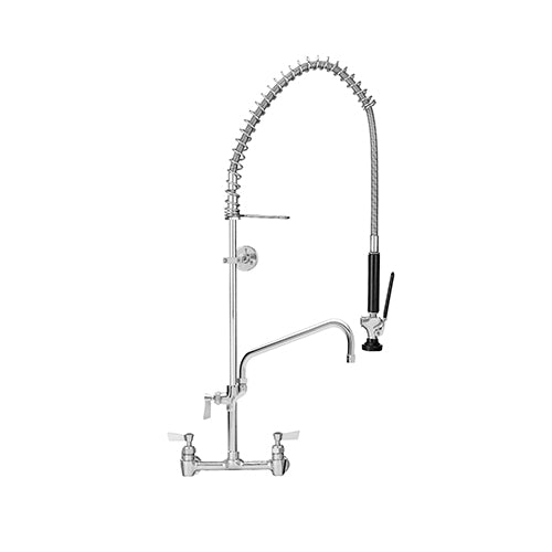 Fisher 48925 Brass Wall Mount Pre-Rinse Assembly With 8" Centers and 14" Add-On Faucet - EZ Install