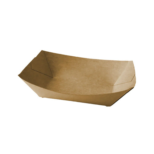 Globe 6071 7.65" X 5.3" X 2.5" Kraft Boat Container – 600/Case
