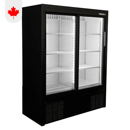 Habco ESM14SL60HC 47" Wide 60" High 2 Sliding Door Glass Refrigerator Merchandiser