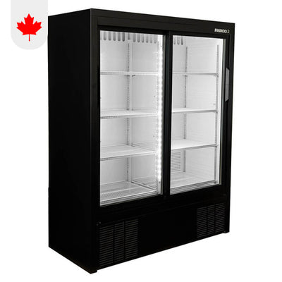 Habco ESM14SL60HC 47" Wide 60" High 2 Sliding Door Glass Refrigerator Merchandiser