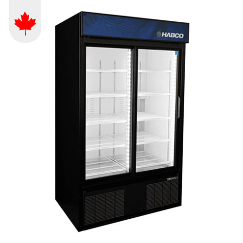 Habco ESM42HC 47" Wide 78" High 2 Sliding Door Glass Refrigerator Merchandiser