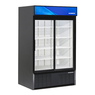 Habco ESM42HC 47" Wide 78" High 2 Sliding Door Glass Refrigerator Merchandiser