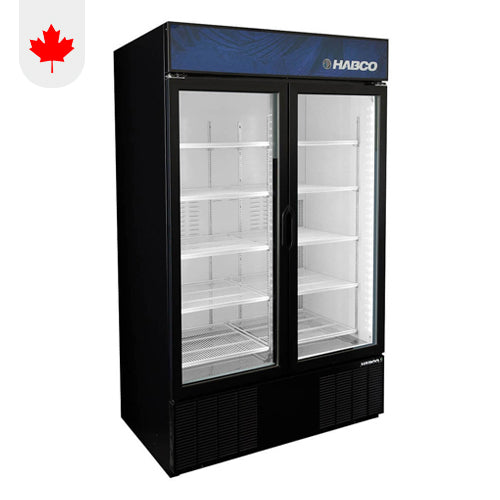 Habco ESM46HC 47" Wide 78" High 2 Swing Door Glass Refrigerator Merchandiser