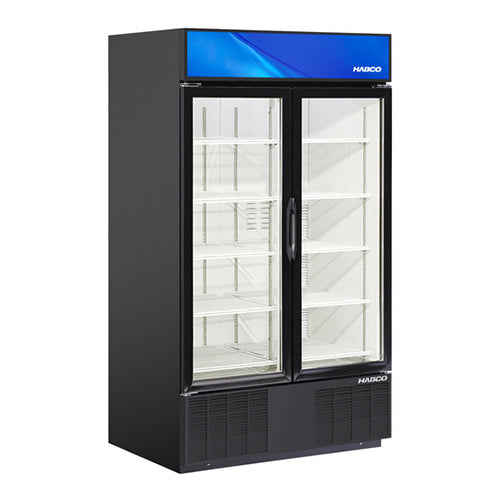 Habco ESM46HC 47" Wide 78" High 2 Swing Door Glass Refrigerator Merchandiser