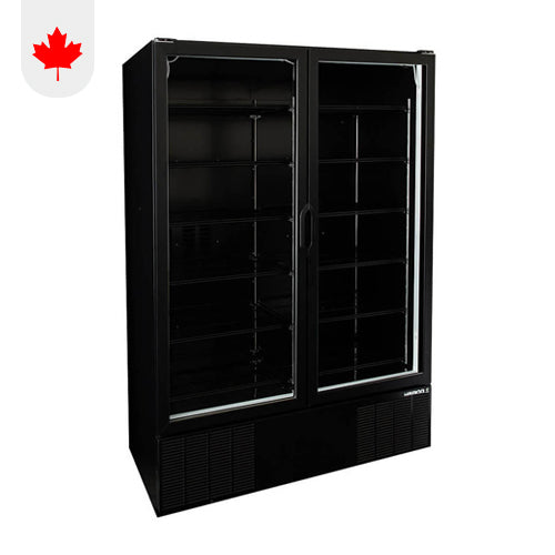 Habco ESM49HCTD-BLK 54" Wide 78" High 2 Swing Door Glass Refrigerator Merchandiser