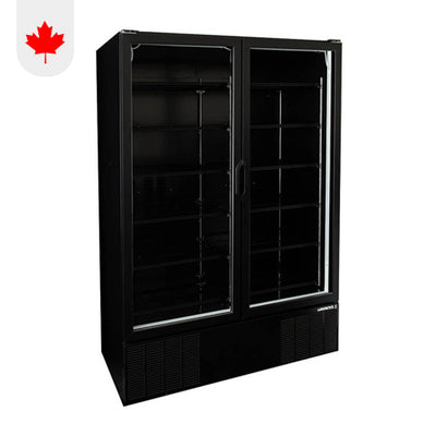 Habco ESM49HCTD-BLK 54" Wide 78" High 2 Swing Door Glass Refrigerator Merchandiser