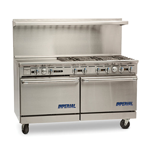 Imperial IR-6-G24 60″ Natural Gas Range With 24" Griddle