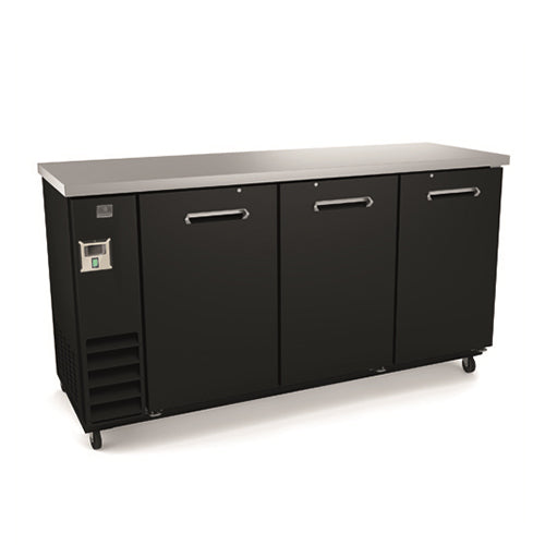 Kelvinator KCHBB72S 73″ 3 Door Solid Back Bar Refrigerator