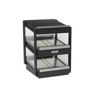 Nemco 6480-18S-B 18" Slanted Countertop Heated Display Case in Black