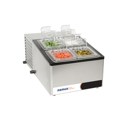 Nemco 9010 18" Refrigerated Countertop Condiment Station with Horizontal Wells