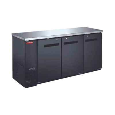 New Air NBB-72-SB-N 72" Narrow 3 Solid Door Back Bar Refrigerator