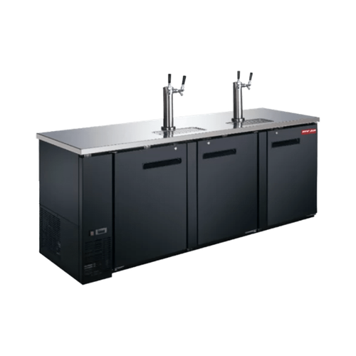 New Air NBD-90-SB 90" Triple Door Beer Dispenser Refrigerator with Double Tab Tower