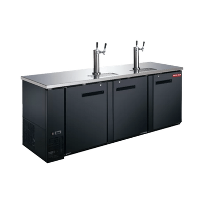 New Air NBD-90-SB 90" Triple Door Beer Dispenser Refrigerator with Double Tab Tower