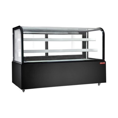 New Air NDC-72-CG 72" Curved Glass 2 Door Floor Refrigerated Bakery Case