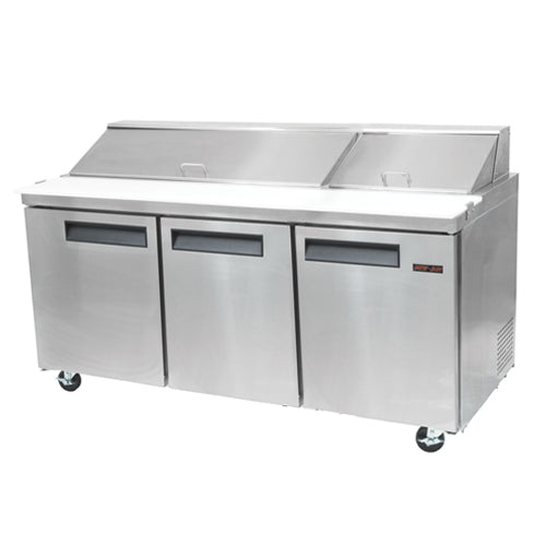 New Air NPT-072-SA 72" 3 Door Sandwich Prep Refrigerator