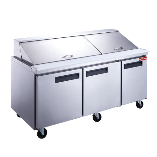 New Air NPT-072-MSA 72" 3 Door Mega Top Refrigerator