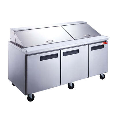 New Air NPT-072-MSA 72" 3 Door Mega Top Refrigerator