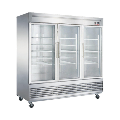 New Air NSGR-83-H 3 Door Glass Reach-In Refrigerator